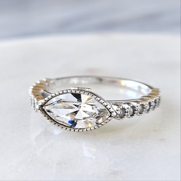 Official Swarovski Marquise Crystal ring, 925 Sterling Silver - Picture 3 of 10